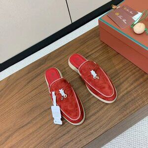 Loro Piana Summer red slippers for ladies